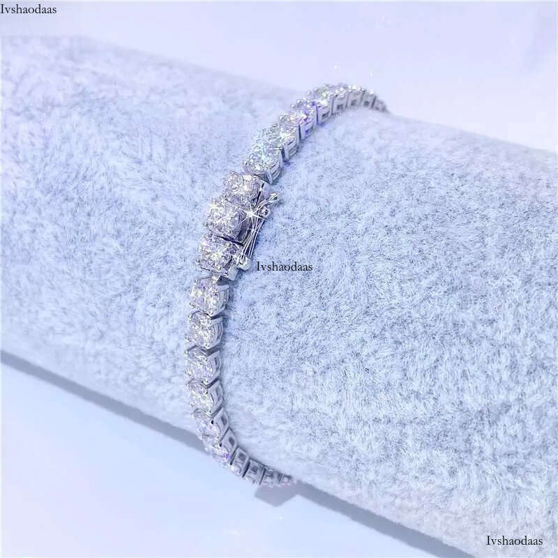 4mm Width Pass Tester Dia Hip Hop Bling Jewelry Sterling Sier Vv Moissanite Tennis Chain Necklace Bracelet