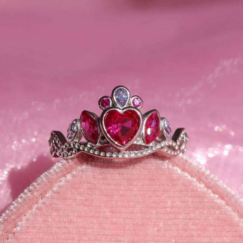 Princess Crown For Woman Girl Engagement Party Jewelry Accessories School Blair Tiara Plated Gold Adjustable Ring Gift New
