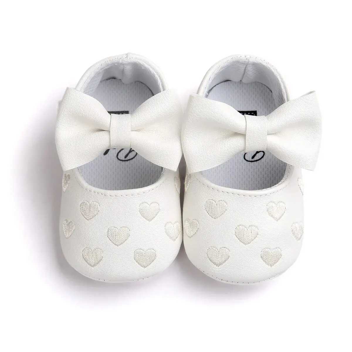 Meckior Baby Shoes Classic Dress Cute Bowknot Heart Antislip Soft Sole First Walkers Infant Baby Girls Toddler Shoes 018mJ250930