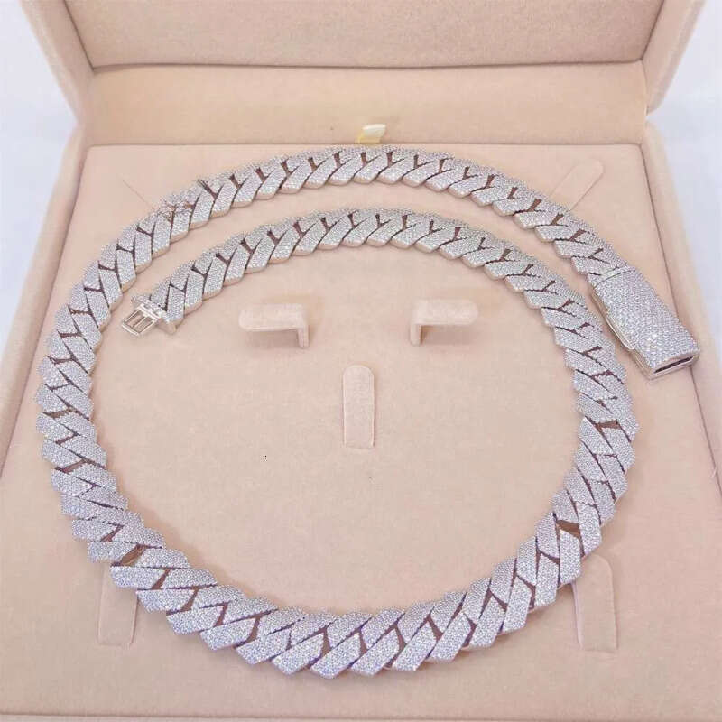 Best Selg 15Mm 18Mm S Iced Out Man Hip Hop Jewelry GRA Certificates Pass Dia Tester Vvs1 Moissanite Cuban k Chain