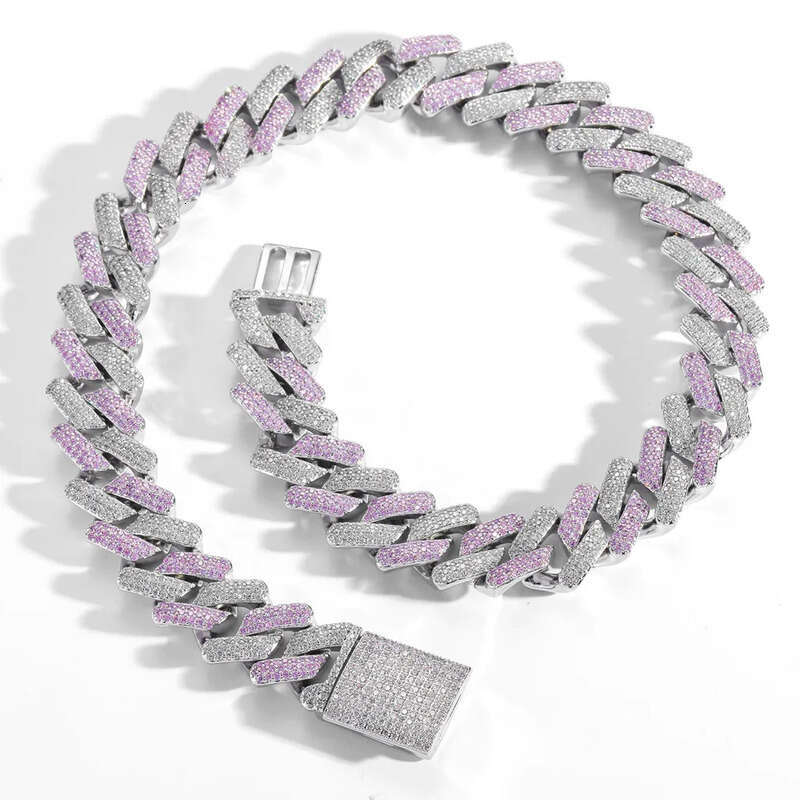 18mm Vvs Moissanite Chilled Dia Sterling Sier Men's Necklace Miami Cuban Chain