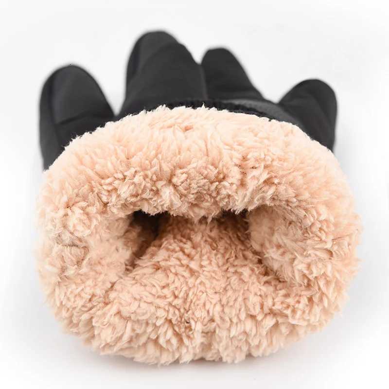Winter Unisex Snowboard Ski Gloves PU Leather Nonslip Touch Screen Waterproof Motorcycle Cycling Fleece Warm Snow Gloves Z250925
