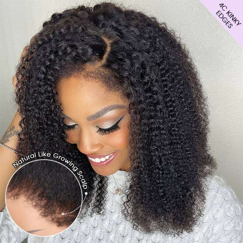 10X6 HD Lace Front 4C Kinky Edged Human Wig 250% Voluminous Curls Beauty Enthusiasts With Natural Curly Baby Hair Xiusiyuan2510