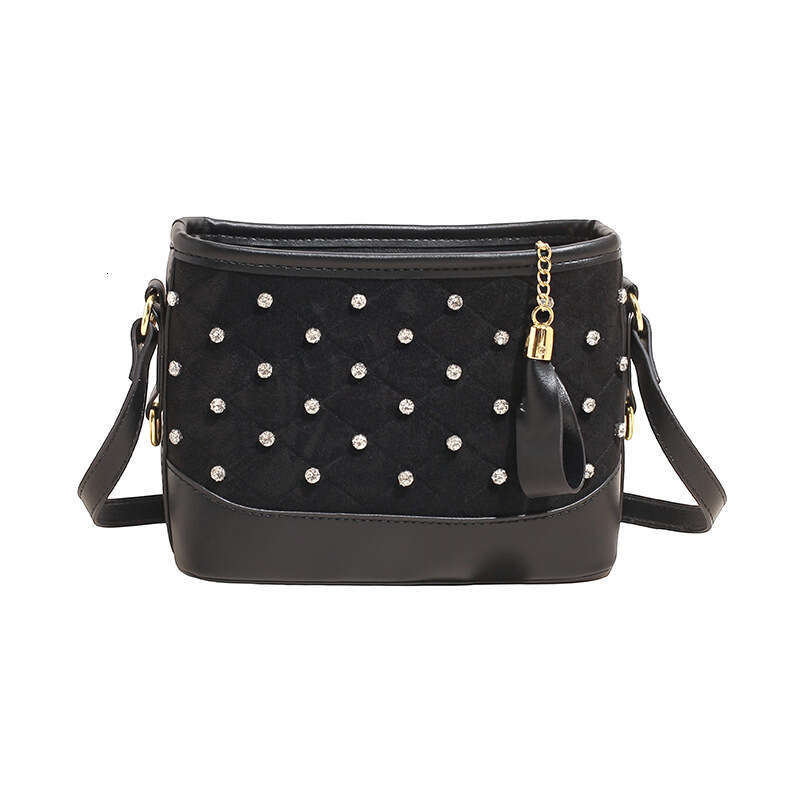 designer bag Luxury bag Fashion Quilted New Casual Versatile Niche Crossbody with Rhinestones Bucket Bag for Women