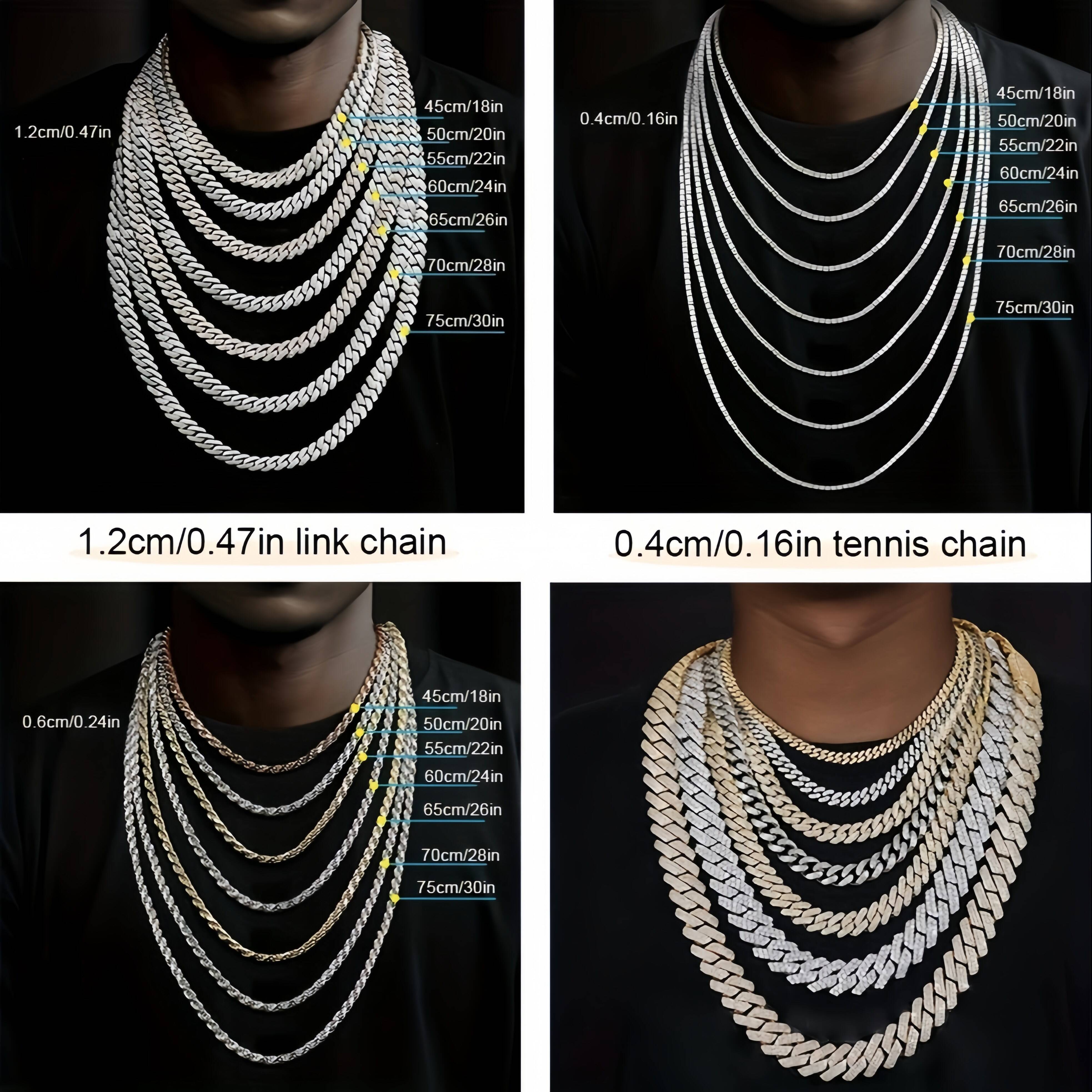 Wholesale Men Hip Hop Jewelry 20mm 3 Rows Gold Chunky Necklace Iced Out Cz Prong Cuban Link Chain Necklace Diamond Cuban Chain