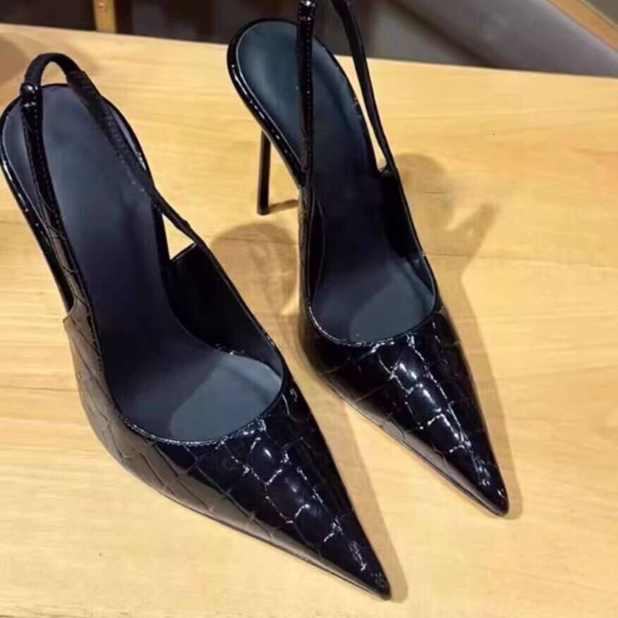 Black High heels 2025 Early Spring French Style Sexy Backless Thin heel Pointed Toe Shallow Mouth Single Designer Shoe Shoes Women's Sandals