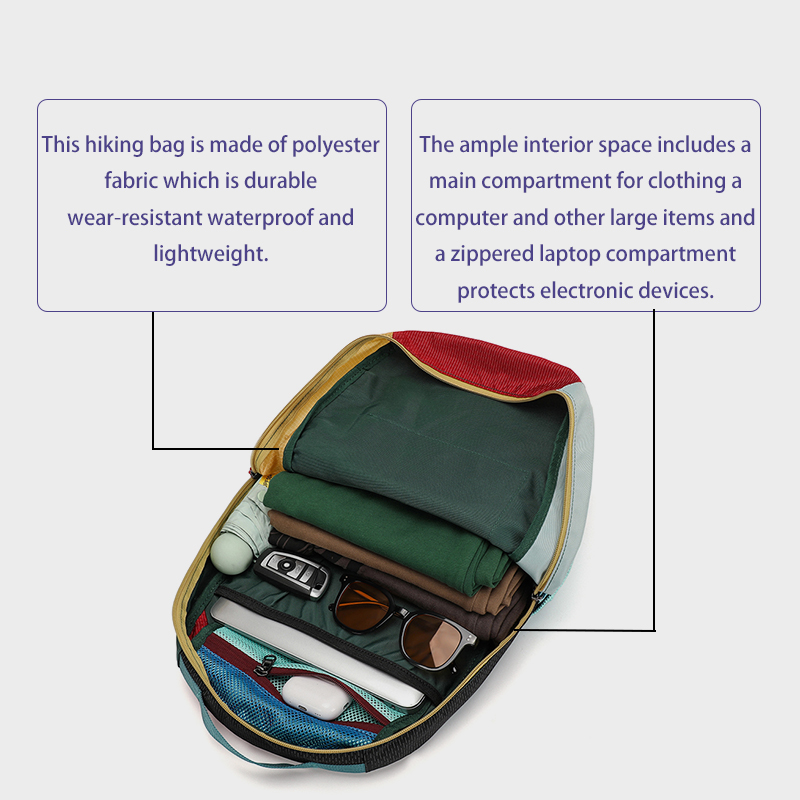 Sewafox Hiking Travel Backpack Lightweight Backpack for Female Students 18L Suitable for 14-inch Laptops Stream Green and Cosmic Blue