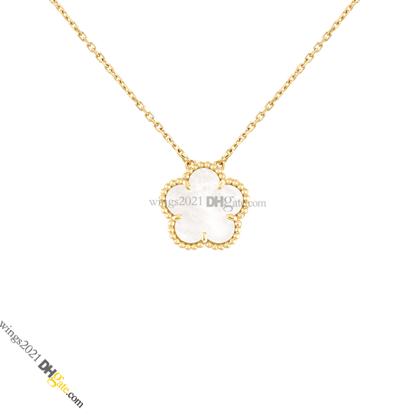Alhambra Necklaces for Women Clover Necklace 18K Gold Inlay Mother-of-Pearl / Agate / Chalcedony Gold-Plated Never Fading Non-Allergic, 49 Colors, Store/21417581