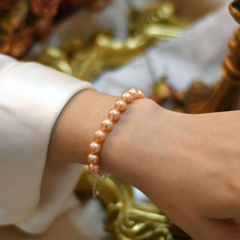 ASHIQI Natural Freshwater Pearl Women's Bracelet Sterling Sier Wedding Jewelry Gift