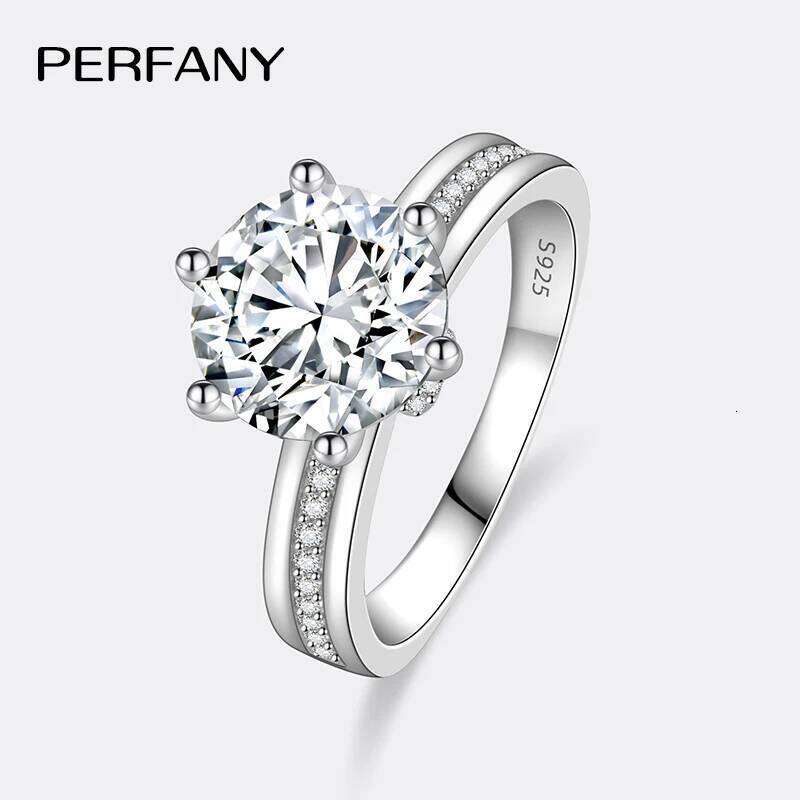 PERMANY 3CT Moissanite For Women S Pure Sier Ring GRA Certified Laboratory Dia Wedding Jewelry