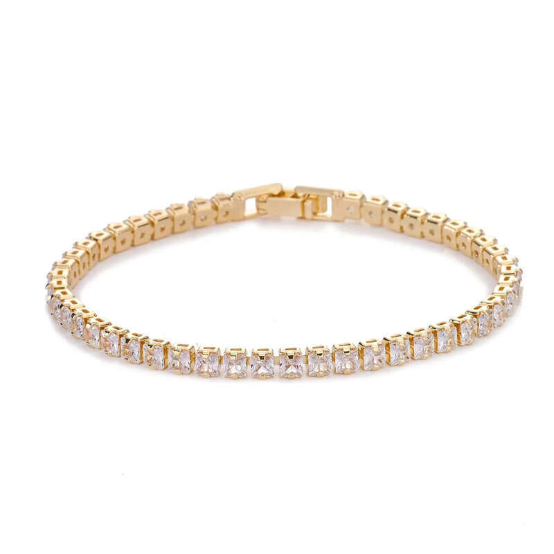 womens new gold tennis dia bracelet with zircon sier plated fashion accessory for gift