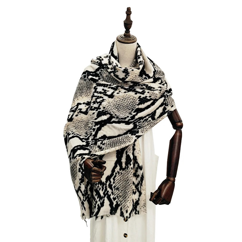 Printed Leopard Imilation Cashmere Scarf For Women Long Pashmina Shawl Wrap Thick Stole Echarpe 20080cm 250930