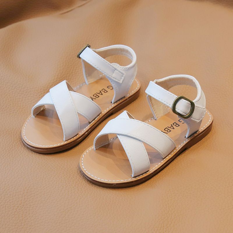 Toddlers Girl Sandals Beach Children Outdoor Non slip Kidszworld Kids Flat Sandals Fashion Cross Belt Design Shoes Size 21 - 30 K0676