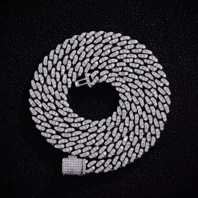 6mm sier 1 Row Stones D Vvs Dia Bracelet Men and Women Hip Hop Miami Link Moissanite Cuban Chain