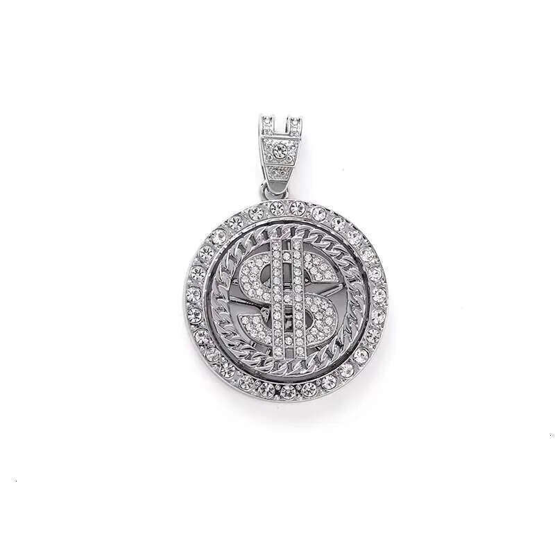 DHcollection Iced Gold Pendant Necklace Cuban Chain Hip Hop Jewelry
