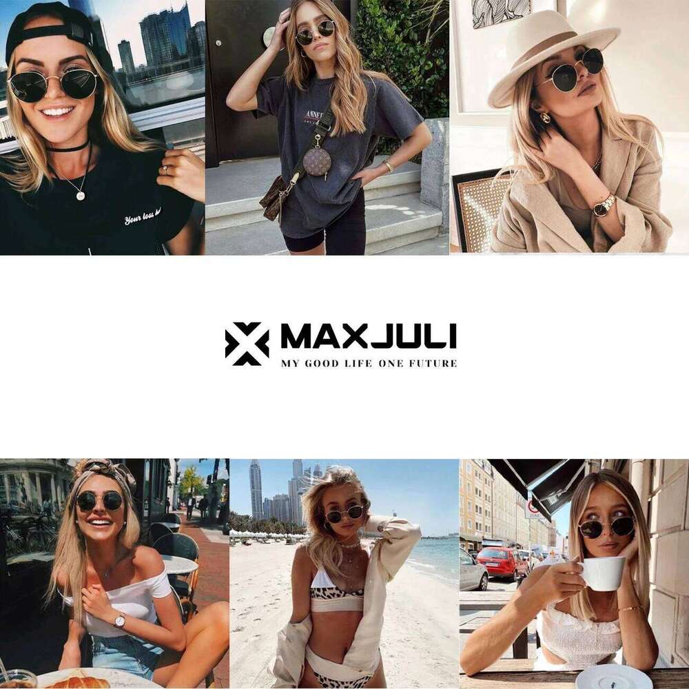 JULI Classic Round Sunglasses for Men Women UV400 Protection Glass Len Gafas De Sol 8802