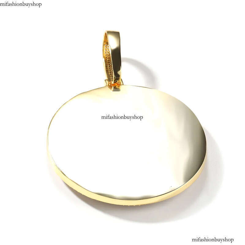 Hip Hop A-Z Letters Large Disc Pendant Necklace Full Zircons Mens Jewelry Gift
