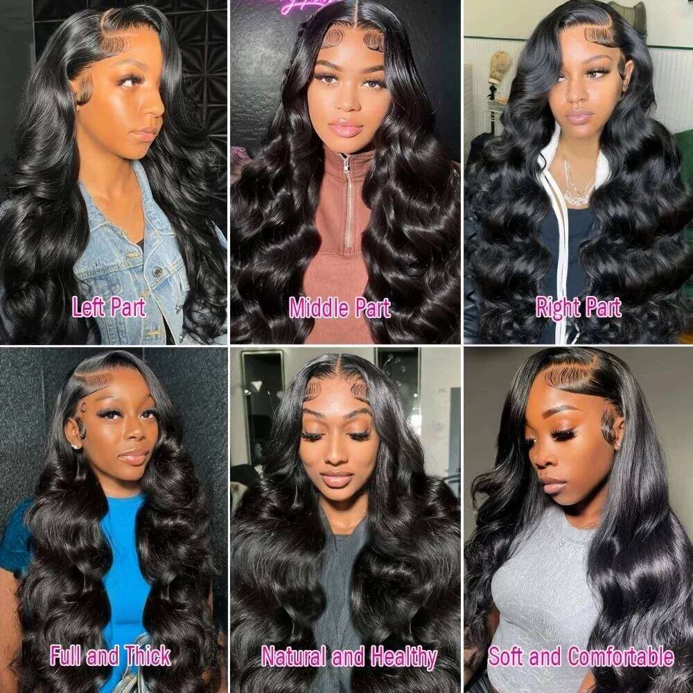 44 46 Long Inch 13X4 HD Front Brazilia Body Wave Human Hair For Women 200 Density 13X6 Transparent Lace Frontal Wig Xiusiyuan2510