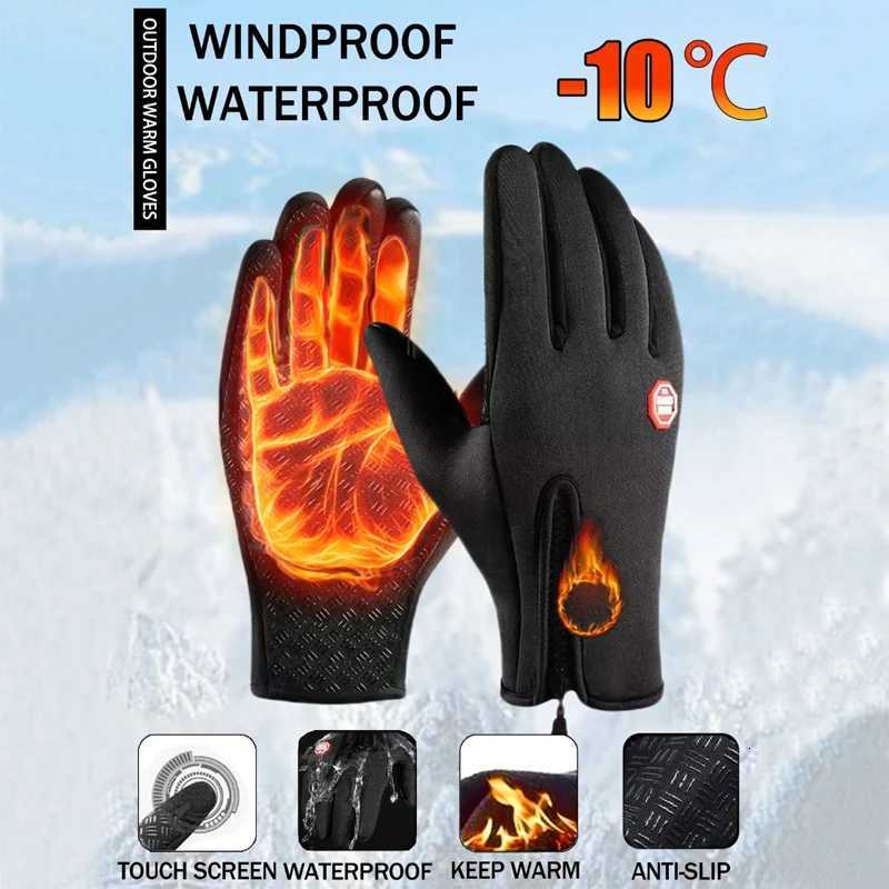 Winter warm gloves for men touch screen antislip waterproof and windproof cycling sports gloves for women outdoor hobbies Z250925