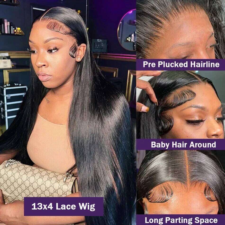 180 Density 13X4 13X6 360 4X4 Transparent Bone Straight Lace Front Human Hair Brazilian Frontal Wigs For Black Women Xiusiyuan2510