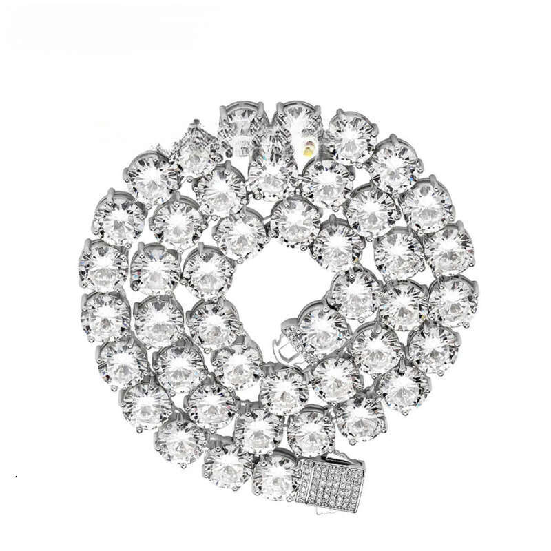 Wholesale Hip Hop 10K 14K VVS VS Lab Grown Dia Link 9mm 10mm Sterling Sier Moissanite Tennis Chain Necklaces