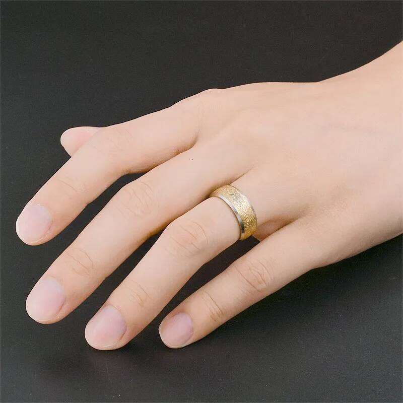 LETAPI Classic Her King and His Queen Wedding Rings for Women Men Gold Color Stainless Steel Couple Band Anniversary Lovers Gift
