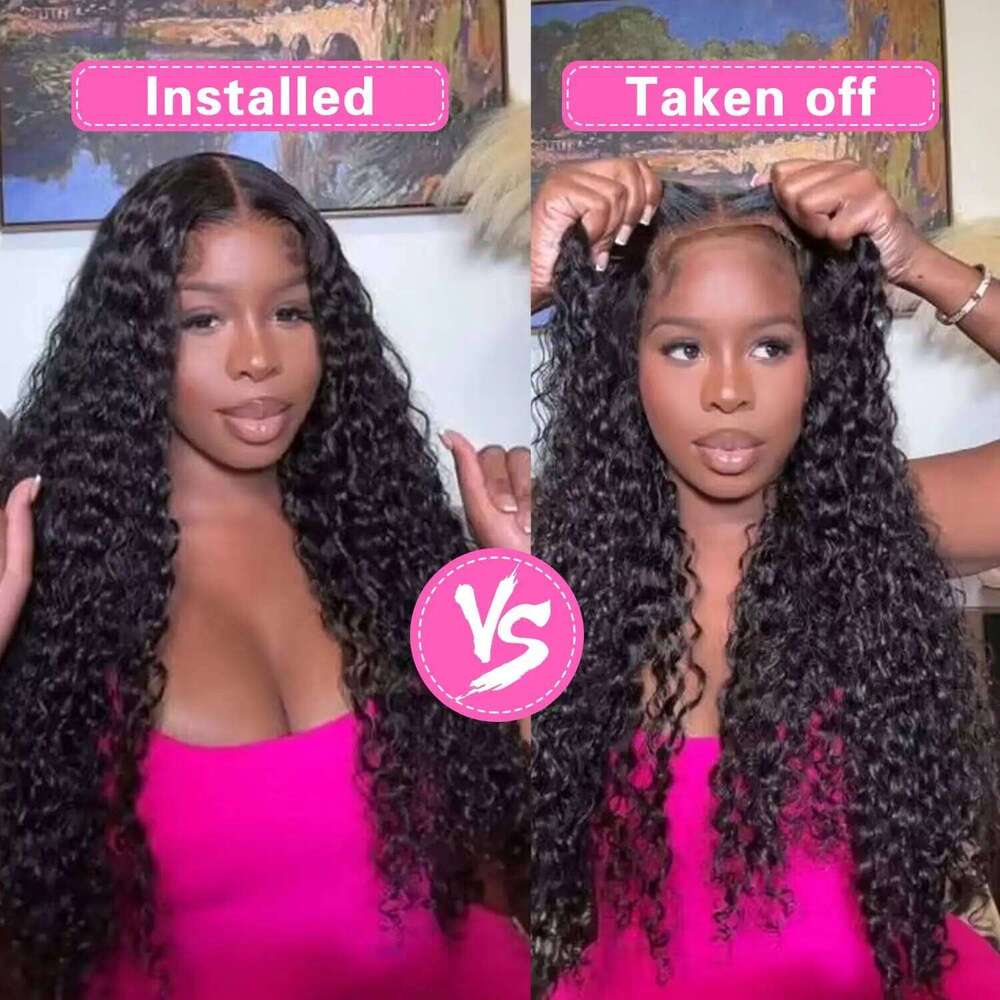 Wear Go 6X4 5X5 Glueless Human Hair Plucked Pre Cut Closure Deep Wave Front Wigs 13X4 13X6 HD Lace Frontal Wig Xiusiyuan2510