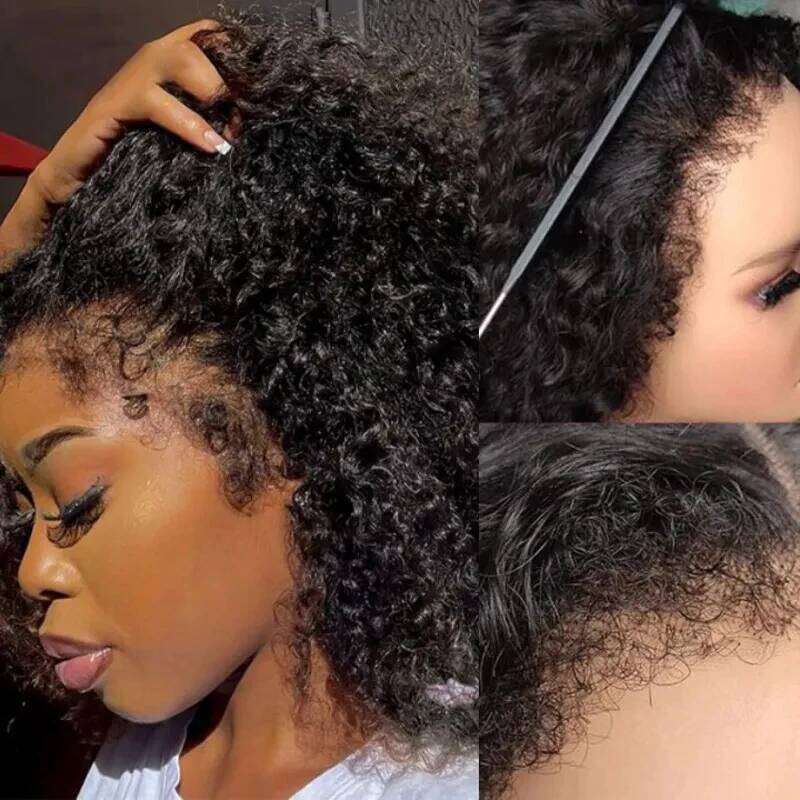 4C Kinky Edges Hairline 9X6 HD Lace 250% Human Jerry With Baby Hair Pre Plucked Wig For Women Curly Xiusiyuan2510