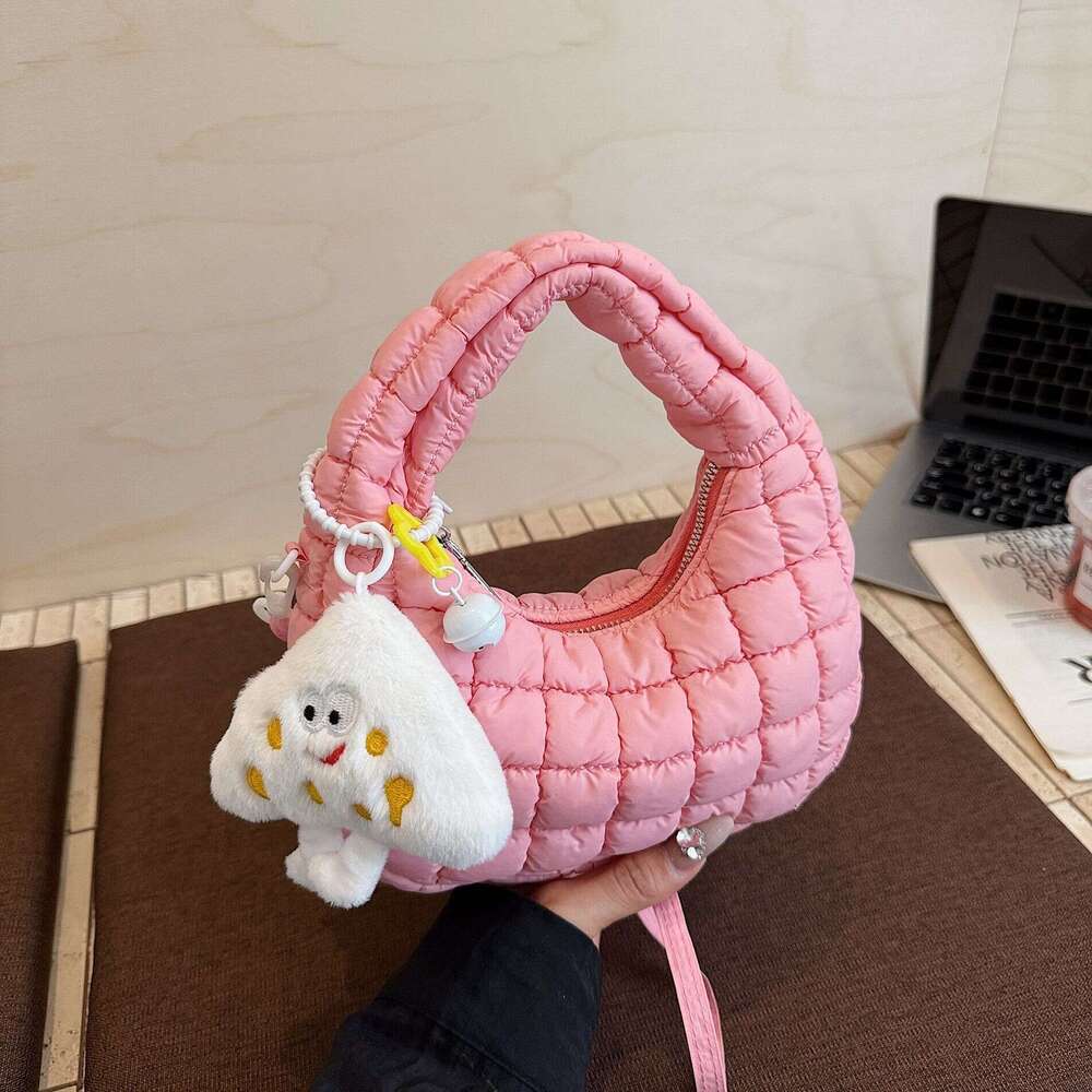 designer bag Luxury bag Fashion Trend Wrinkled Cloud for Women, Handheld Plaid Puff Bag, New Solid Color Single Shoulder Crossbody Bag