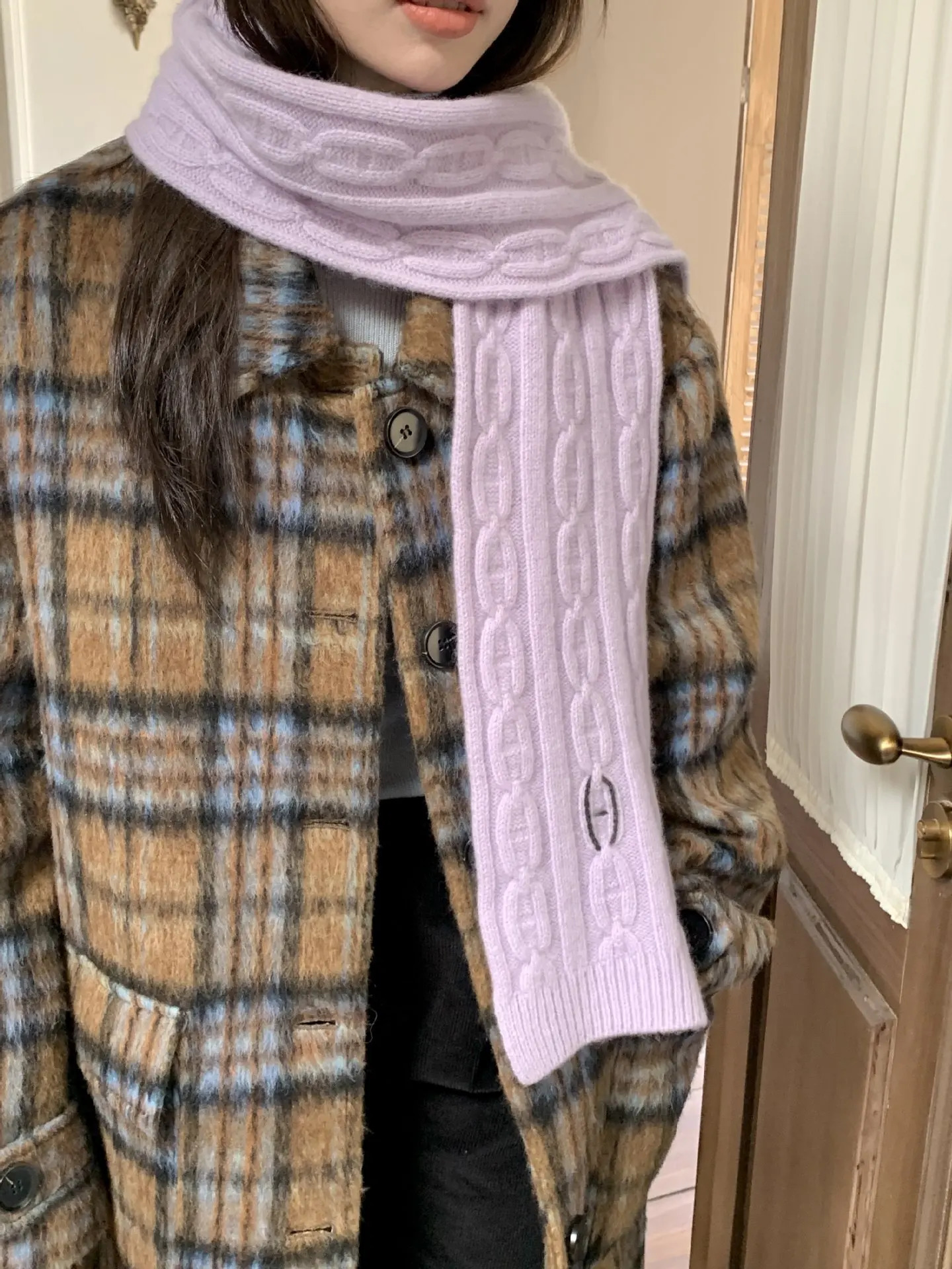 Handmade Wool Twist Knit Scarf For Women Winter Warmth Windproof Neck Protection Soft Warming Scarf Coldproof Christmas Gift 250930