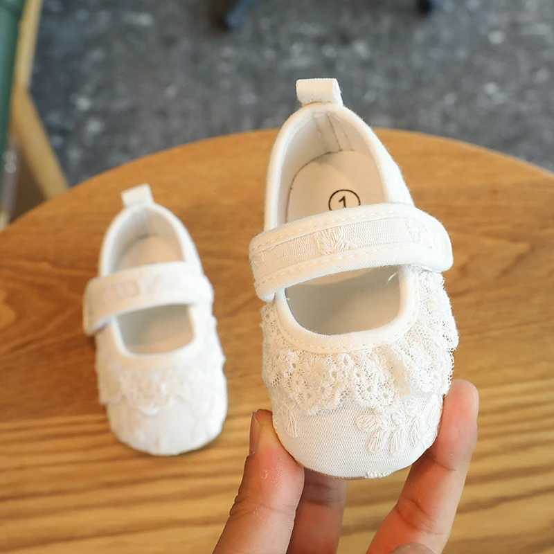 NEW Baby Baptist Shoes Girl Boy Shoes Lace Rubber Sole Antislip Toddler First Walkers Infant Crib Shoes Newborn Girl MoccasinsJ250930