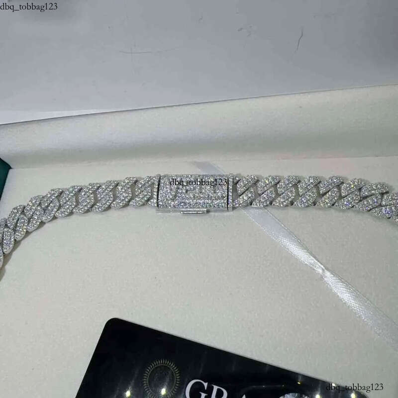 Cuban chain professional design, Moissanite 10mm wide necklace bracelet, hip-hop style, versatile, high-end and trendy accessories