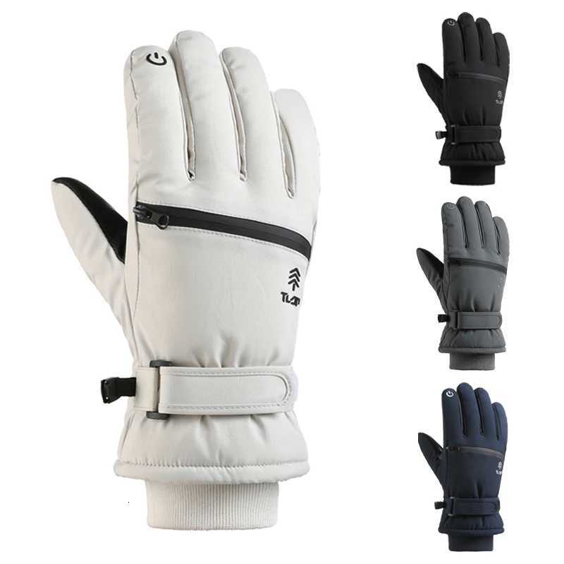 Mens Winter Ski Gloves with Backhand Zipper Pocket Touch Screen Snow Gloves Ideal for Skiing Snowboarding Cycling Z250925