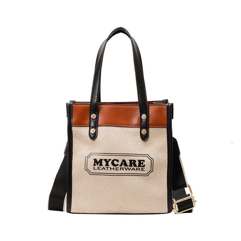 designer bag Luxury bag New Color-Block Women's Trendy Printed Handbag Crossbody Tote Linen Canvas Bag