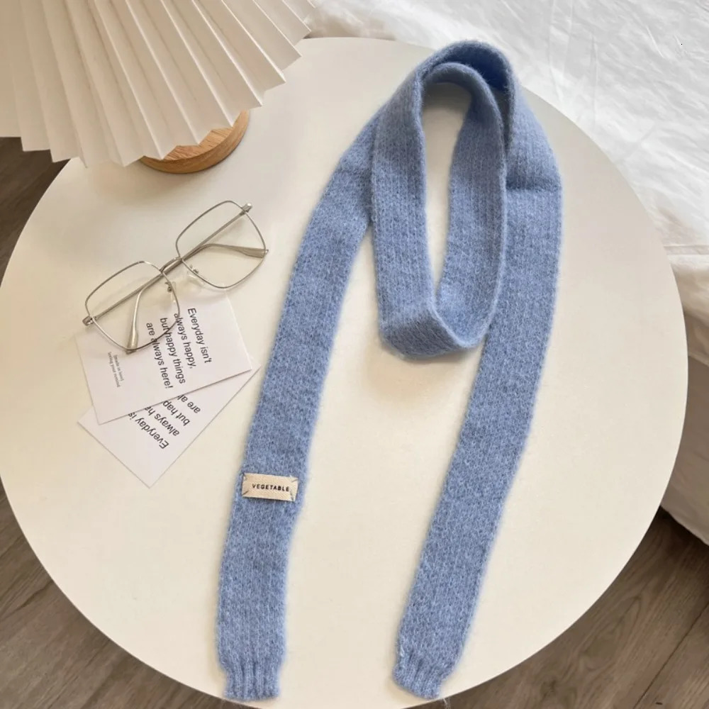 Korean Style Y2K Thin Scarf Soft Rainbow Color Long N Scarves Neck Warmer Neckerchief Harajuku Knitted Scarf Female 250929
