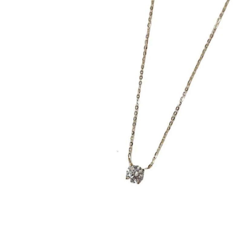 2024 Choucong Moissanite Dia Pendant Simple Fashion Jewelry Real 100% Sterling Sier 14K Gold Solitaire Gemstones Women Beach Clavicel Necklace Gift