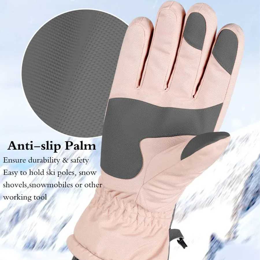 Winter Warm Ski Gloves For Women Men Windproof Waterproof Adjustable Cycling Motorcycle Glove Casual Outdoor Sport Plush Gloves Z250925