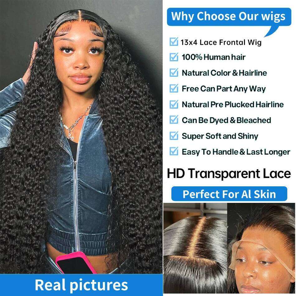 Deep 13X6 HD 200% Transparent 13X4 Water Wave Frontal Human Hair Wigs For Women 4X4 Lace Wig Xiusiyuan2510