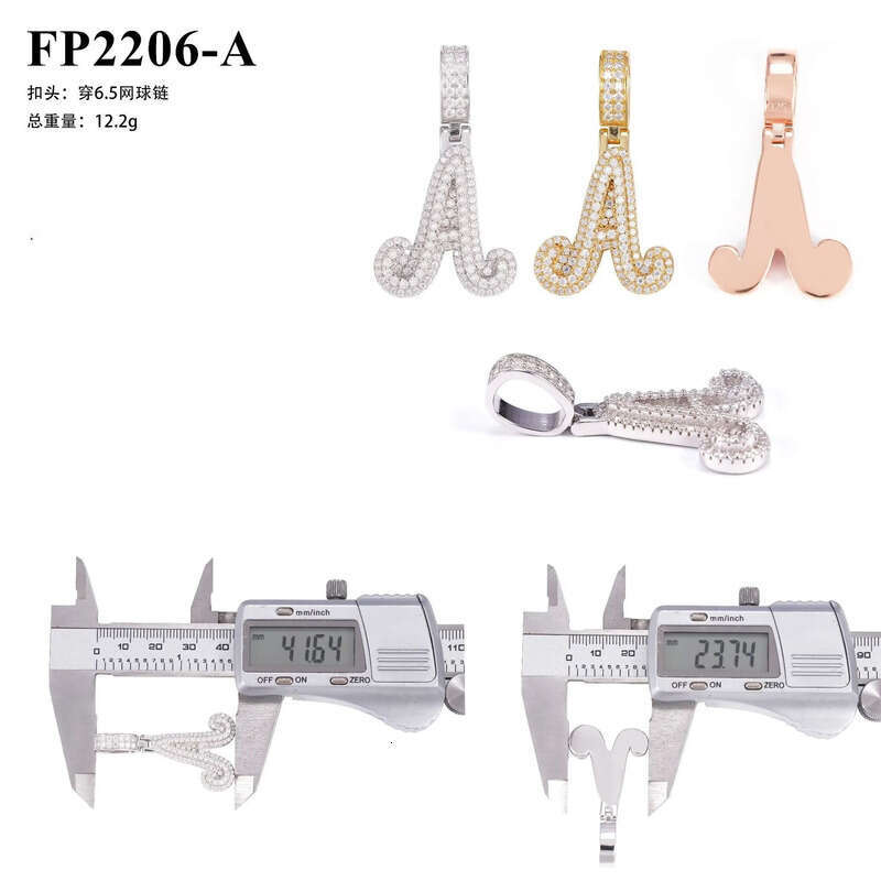 Hot selling new personalized letter hip-hop with sier Mosonite GRA certificate pendant that can pass through a dia pen