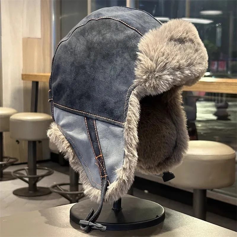 Autumn Winter Half Star Thicken Faux Fur Earflap Hat Ushanka Bomber Women Men Ski Ride Travel Casual Warm Cap 250929