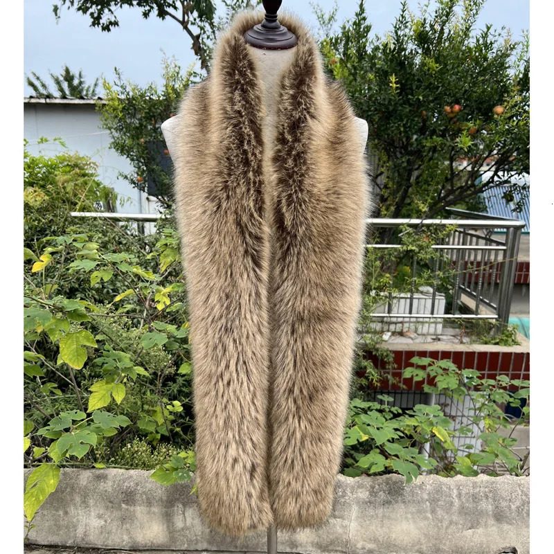 2025 Faux Fox Fur Scarf Women Long Plush Warm Winter Fashion Fur Wrap Collar 250929