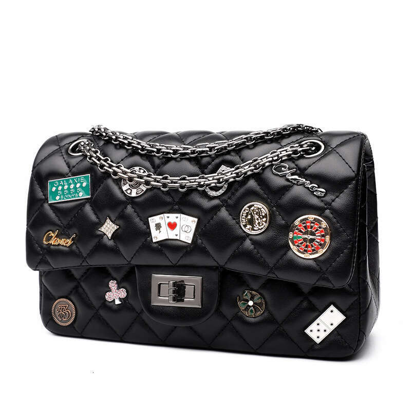 designer bag Luxury bag Trendy Women's New Fashion Quilted Badge Chain Versatile Shoulder Crossbody Bag for Women