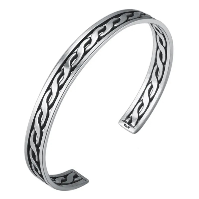 Original And Pure 925 Sterling Silver Hollow Woven High Quality Jewelry Man Bracelets Woman Accesories In B9 250930