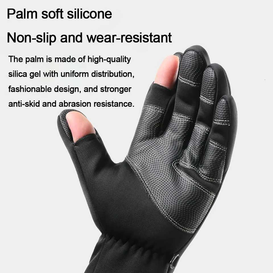 NOFOXO Winter Waterproof Wearresistant Outdoor Fishing Gloves Flip Finger Warm Gloves Cycling Antislip Touch Screens Cycling Z250925
