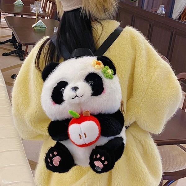 2025 New Cute Panda Backpack Designer Plush Bag Lightweight Travel Backpack