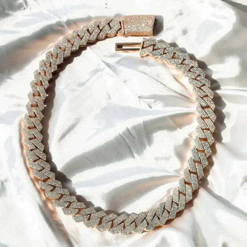 Necklaces Men Pendant Kibo Custom Hip Hop Necklace Jewelry Vvs Sterg Sier Def 20mm Dia Moissanite 14k Rose Plated Cuban k Chain