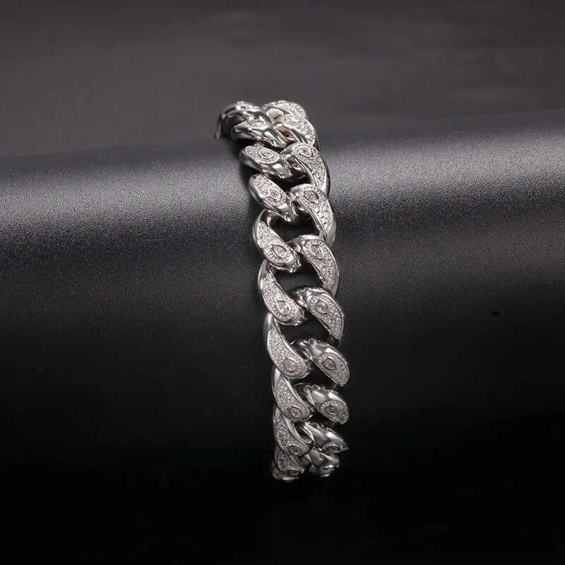 High Quality Iced Out Cuban Link Necklace Bracelets Mens Hip Hop Gold Chain Necklaces Jewelry 15mm