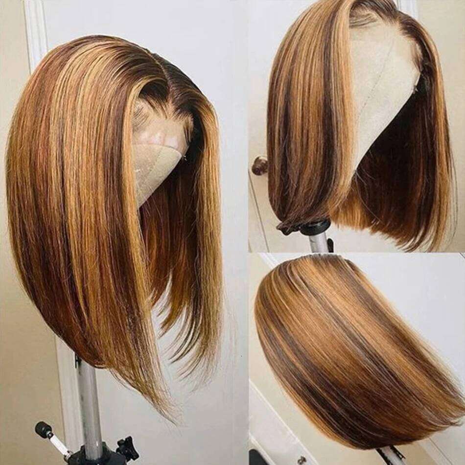 Highlight Short Straight Body Curly Bob Lace Front Human Hair Wigs Piano Cheap Wig On Clearance Seal Xiusiyuan2510