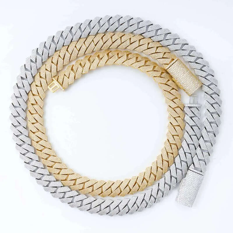 15MM 18MM 20MM Heavy Custom Hip Hop Iced Out Jewelry Moissanite Dia Cuban Link Chain
