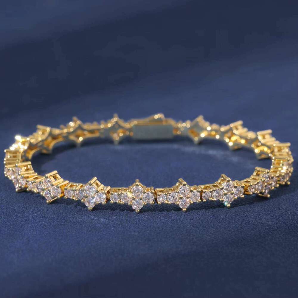 Hot Selling Unisex 3mm Honeycomb Bracelet and Iced Out Flower Tennis Chains Fine Chain & Link Necklace